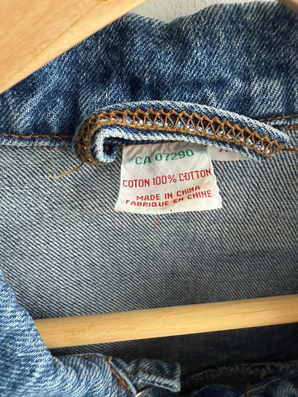 Jonny Q Vintage Denim Trucker Jacket Blue 100% Cotton XL - Picture 7 of 9